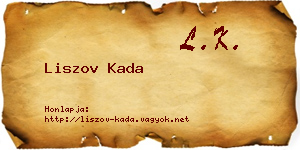 Liszov Kada névjegykártya